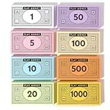 Opoly Play Money – 520Pcs Fake Money for Board Games – 65 of Each Bill in 8 Denominations – $1, 5, 10, 20, 50, 100, 500, & $1000 - Paper Money for Pretend Play Cashier, Refill Packs
