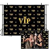 8x6ft VIP Photography Backdrop Red Carpet Event Black Gold Background Film Music Celebrity Star Catwalks Stage Decorations Baby Shower Graduation Prom Birthday Party Photo Booth Props