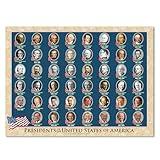 UNCLE WU USA President Poster For Kids/Adults -Home Decor -Double Side Laminated President Chart for Homeschool -18 x 24 Inch Waterproof (2025 NEW)