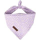 Lionet Paws Spring Daisy Dog Bandana Washable Cotton Handkerchief Scarf Triangle Bandana for Small Medium Large Dogs Girl Boy