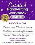 Cursive Handwriting Workbook for Teens: 3 Books In One to Learn Cursive and the Art of Penmanship for Teens and Young Also Learn Studying and Memory ... (Bright Star Education Workbook Series)