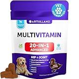 20 in 1 Dog Multivitamin with Glucosamine - Chewable Dog Vitamins and Supplements - Senior & Puppy Multivitamin Chews for Pet Hip & Joint Support, Immunity, Mobility, Skin, Digestion - 70 Soft Treats