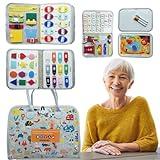 Lintriguingly Dementia Activities for Seniors & Alzheimer’s Adults，Fidget Blanket for Adults with Dementia，Sensory Fidget Board with Photo Slot, Alzheimers Dementia Products for Elderly，DIY Assembly
