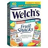 Welch's Fruit Snacks, Fruit Punch & Island Fruits, Individual Single Serve Bags, 0.8 oz (Pack of 40)