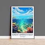 Great Barrier Reef Poster, Travel Print of Great Barrier Reef, Queensland, Australia, Travel
