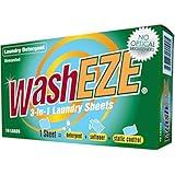 WashEZE 3-in-1 Laundry Detergent Sheets: Unscented Laundry Sheets - 120 Count Detergent Fabric Softener and Static Guard all in ONE SHEET! Saves You Money! Made in the USA