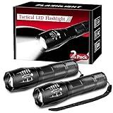 LED Flashlight 2 Pack, Small Flashlights High Lumens with 5 Modes, Waterproof Zoomable Tactical Flash Light for Camping Biking Hiking Outdoor Home Emergency, Camping Essentials Gear