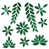 Yoption 100 Pieces Petal Mosaic Tiles, Hand-Cut Stained Glass Flower Leaves Tiles for Art Craft and Home Decorations (Green)