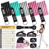 Resistance Bands with Handles for Women, 5 Level Exercise Bands Workout Bands for Physical Therapy, Yoga, Pilates, Door Anchor, Storage Pouch(Colour)