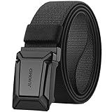 JUKMO Stretch Tactical Belt for Men, Military Work Rigger Hiking 1.5" Elastic Nylon Web Ratchet Quick Release Belt in Gift Box (Black, XXX-Large)