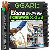 GEARit 10/4 10 AWG Portable Power Cable (100 Feet - 4 Conductor) SJOOW 300V 10 Gauge Electric Wire for Motor Leads, Portable Lights, Battery Charger, Stage Lights and Machinery -100ft Electrical Cord