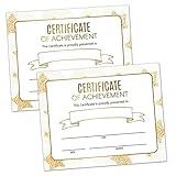 25 Gold Stars Award Certificates - Certificate of Achievement - Student of The Month Certificates for Students,School Graduation Ceremony,Certificate of Achievement Awards.（8x10 in）