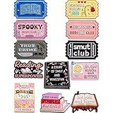 Anjulery Book Enamel Pins Set – Literary-Themed Lapel Pins for Romance, Smut, Horror – Metal Collectible Accessories for Book Clubs, Readers, and BookTok Lovers – 12-Pack (Book-D)