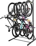 Yes4All Freestanding Bike Storage Rack, 300 Lbs 5 Levels Sturdy Steel Vertical Bike Rack, Bike Racks for Home and Garage Organizer, Indoor/Outdoor Bike Storage Rack