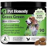Grass Green Max Strength Burn Spot Chews for Dogs - Premium Formula - Dog Pee Lawn Spot Saver Supplement Caused by Dog Urine, Supports Healthy Digestion w/Probiotics + DL-Methionine - 90ct