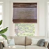 CHICOLOGY Bamboo Roman Shades - Customer Favorite Light Filtering Blinds for Windows, Premium Quality, Ideal for Home, Buffalo Brown, 34"W X 64"H