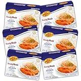 KJ Poultry Kosher Ready Meals - Salmon Fillet Fish, Parve MRE Meal Ready to Eat, Protein Food, Halal, (6 Pack) Prepared Entree Fully Cooked, Shelf Stable Microwave Dinner, Travel, Military, Camping