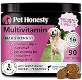 Dog Multivitamin Max Strength - 15 in 1 Vitamins for Health & Heart - Essentials Fish Oil, Glucosamine, Probiotics, Omega Fish Oil - Multivitamins Supplements for Skin and Coat