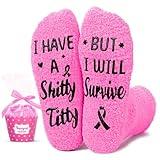 HAPPYPOP Breast Cancer Socks for Women - Chemo Survivor Comfort Gifts For Cancer Patients