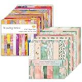 48 Sheets 24 Designs Scrapbook Paper Pad, 6"×6" Single-Sided Decopodge Craft Paper,Cardstock Paper,Scrapbooking DIY Decorative Background Cardmaking Supplies.Cactus&Oil Painting