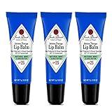 Jack Black Intense Therapy Lip Balm, 0.25-Oz., Pack of 3 – Natural Mint & Shea Butter, SPF 25 Sun Protection, Lip Moisturizer, Hydrating Lip Balm with SPF, Long Lasting Treatment