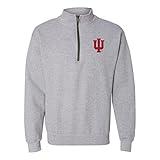 UGP Campus Apparel AQ07 - Indiana Hoosiers Primary Logo Left Chest (1/4) Quarter Zip Sweatshirt - X-Large - Sport Grey