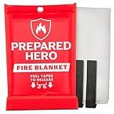 Prepared Hero Emergency Blanket - 1 Pack - Fiberglass Fire Suppression Blanket for Kitchen, Home 39” x 39”