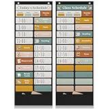 The Ultimate Pocket Chart for Classroom - Beautiful Daily Schedule Calendar with Designed Cards Encourages Visual Learning for Kids - Fun Boho Routine Calendar Chart Fits Nicely with Any School Decor