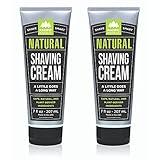 Pacific Shaving Company Natural Shaving Cream - Shea Butter + Vitamin E Shave Cream for Hydrated Sensitive Skin - Clean Formula for a Smooth, Anti-Redness + Irritation-Free Shave Cream (7 Oz, 2 Pack)