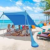 YENGIAM Beach Canopy Beach Tent Pop Up Shade 7.5X7.5 FT Portable Sun Shelter Extra Windproof Rope Stable Sun Protection with Carry Bag Easy Set Up for Family Outdoor Camping Fishing Backyard Picnics