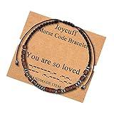 JoycuFF You Are So Loved Morse Code Bracelets for Women Inspirational Motivational Funny Unique Female Friends Birthday Christmas Mothers Day Gifts for Dauthter
