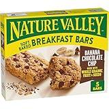 Nature Valley Soft Baked Breakfast Bars, Banana Chocolate Chip, Morning Snacks, 5 Count, 8.85 oz