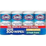 Clorox Disinfecting Wipes Value Pack, Bleach Free Cleaning Wipes, 75 Count Each, Pack of 4
