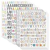 4680 Letter Stickers 30 Sheets Alphabet Stickers 0.5in Vinyl Self-Adhesive Number Alphabet Stickers, Mailbox Numbers Labels DIY Crafts Art Making, Decals for Sign,Notebook (A4,Multiple Colors)