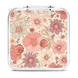 ZXDSKGYN Portable Switch Game Card Case-Nostalgic Style Flowers Game Cartridge Holder Case with 12 Game Card Slots-Protective Game Card Storage Box