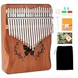 Lemfema Kalimba Thumb Piano, Portable 21 Keys Mbira Finger Piano with Tune Hammer and Study Instruction, Musical Instruments Gift for Kids and Adults Beginners(Light Brown)