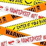 ONFAON Halloween Decorations, 3inx90ft Caution Tape Halloween Party Decorations Indoor for Haunted Houses, Party, Door, Danger Areas Decor(3 Pcs)