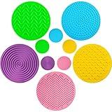Lenwen 10 Pcs Sensory Discs Mat Sensory Stepping Circles Pads Textured Tactile Toys Stimulation for Calming Play and Early Learning Kids Matching Game Disorder Autistic Children ADHD(Candy Color)