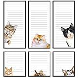 6 Pack Cats Magnetic Notepads for Fridge to Do List Notepads Grocery Shopping List Magnet Pad Magnetic Paper Pad Cute Memo and Scratch Pad for Refrigerator Shopping Reminders, 50 Sheets Per Pad