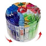 HALAGAS Drink Packet Organizer for Powdered Drink Mix,Powder Packet,Water Packet,Water Flavor Packet,Lazy Susan Organizer for Drink Mix Rotating Holder for Drink Mix Necessities