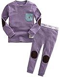 VAENAIT BABY Kids Boys Sleepwear Pajama 2pcs Set Pocket Purple XL