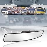Goodyear 17” Panoramic Rear View Mirror – Universal Wide Angle Rear View Mirror for Car/SUV/Truck – Anti-Glare, Clip-On Large Rearview Extender for Safer Driving & Parking