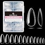 UNA GELLA Almond Fake Gel Nail Tips - 216pcs Medium Pre-Shaped Almond Nails for Long-Lasting Acrylic Nails, Perfect for DIY At Home Nail Salon - 12 Sizes