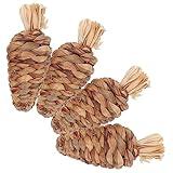 MINAOLULUS 4pcs Hamster Chew Toys Cleaning Playthings for Guinea Pigs Squirrels Safe Molar Toys to Relieve Boredom Promote Health