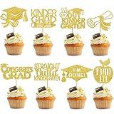Gold Kindergarten Graduation Cupcake Toppers Kinder Congrats Cupcake Picks Kindergarten Graduation Decorations Grad Decorations (kindergarten)