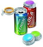 Jokari 2 Click Can Pump and Pour Carbonation Saver for 12oz Soda and Beer Cans Keep Fizzy Drinks Fresh Press On Manual Soda Preserver Reusable Can Cap for Carbonated Beverages 2 Pack