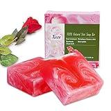 2 PCS Yoni Soap Bars for Women, 100% Handmade Natural Yoni Bar PH Balanced & V Cleansing Bar Soap for Women, All Natural Soap Bar with Bubble Foam Net, Yoni Wash Away Odor 3.53oz/100g (pink)