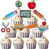 54 Pieces Back to School Cupcake Toppers First Day of School Cake Picks Welcome Class Toothpicks Welcome Party Decorations Teacher Presents Supplies School Activities Classroom Decor