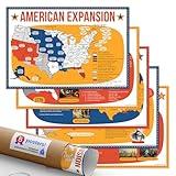 Quarterhouse 5 Pack of American Expansion in US History Posters, Social Studies Classroom Learning Materials for K-12 Students and Teachers, 12 x 18 Inches