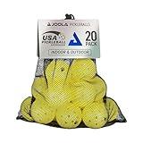 JOOLA Primo Pickleball Balls - 20 Pack of 3 Star Tournament Indoor and Outdoor Balls - USAPA Approved - 40 Hole Design Official Size